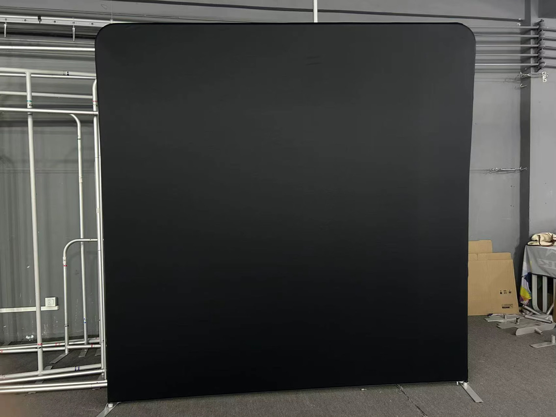 Classic Black Event Realms photo booth backdrop — actual backdrop sample